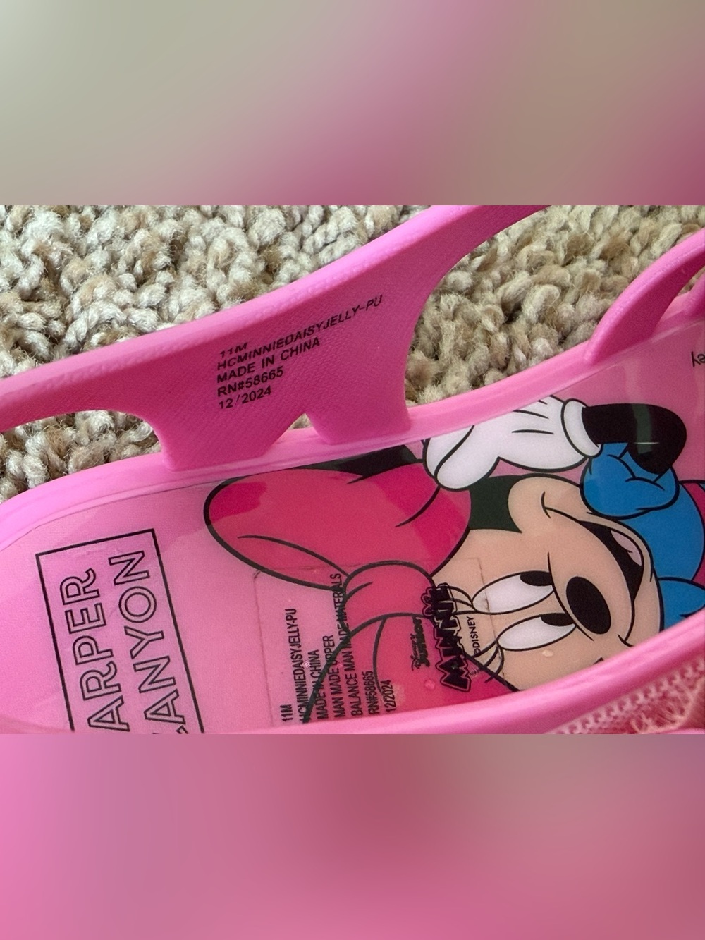 Disney Minnie Mouse & Daisy Duck Pink Jelly Sandals Girls Size 11 - Picture 8 of 10